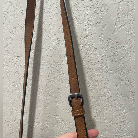 NEW Brown Faux Leather Fringe Crossbody Purse - Picture 6 of 14